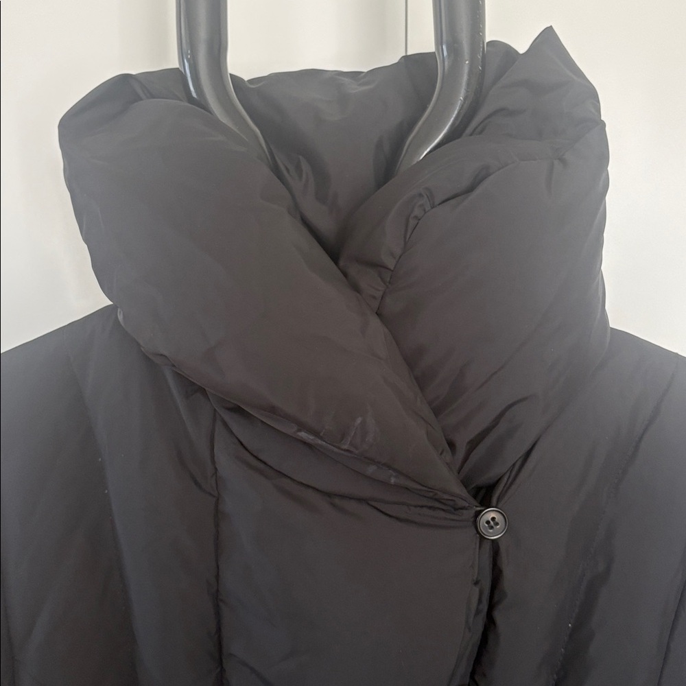 Larry Levine Flap Puffer Quilted Black Down Waterfowl Feather Jacket XL - Picture 4 of 11